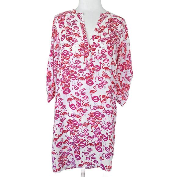Josie Natori Flamingo Print Flamenco Sleepshirt Size Large - Picture 2 of 8